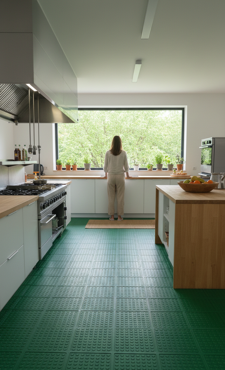 Interlocking PVC Flooring Tiles Kitchen